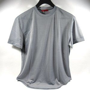 VERRI Men's T-Shirt Sheer Fabric Slim-Fit Made in Italy Navy Blue Size Large